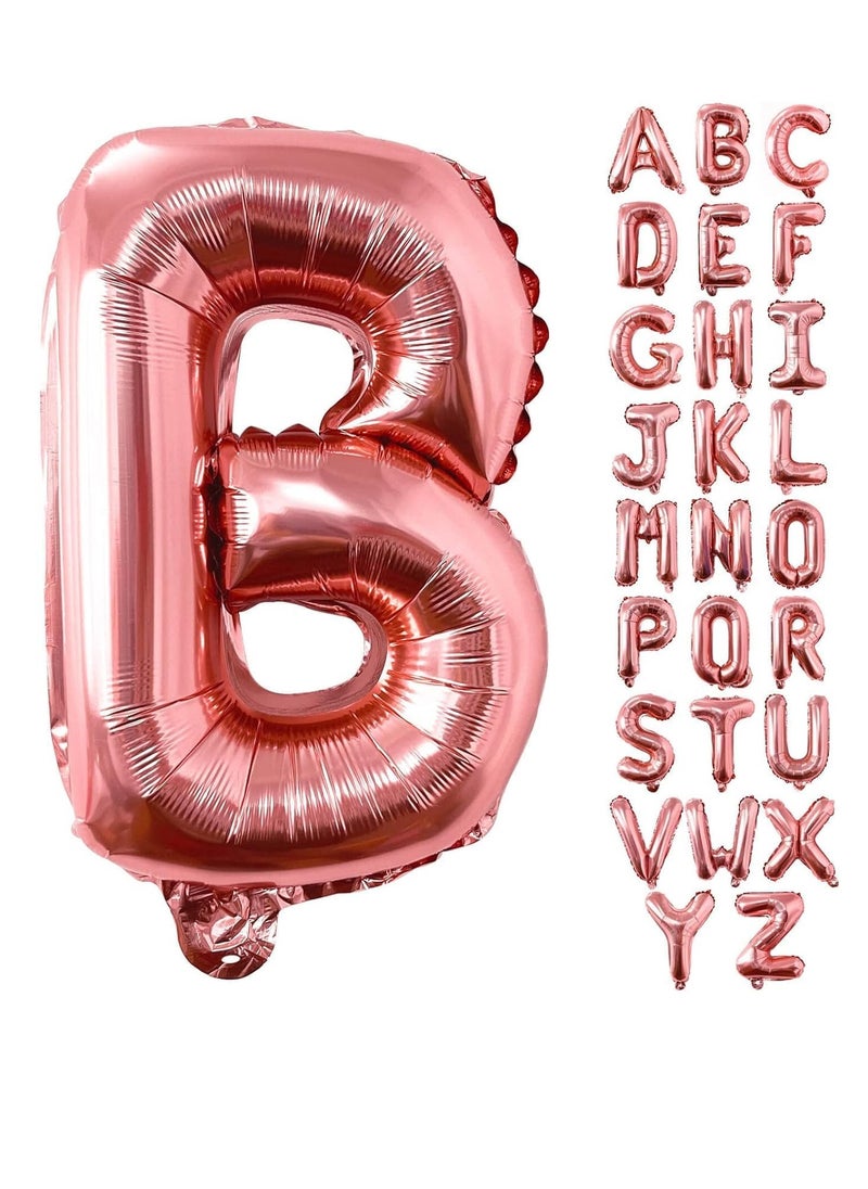 Party with Emma Rose Gold Letter A to Z Balloons 32 inch Large Alphabet Balloons Rose Gold Helium Foil Letter Balloon Banner for Birthday Party Anniversary Wedding Decoration (Rose Gold-B)  - Image 1