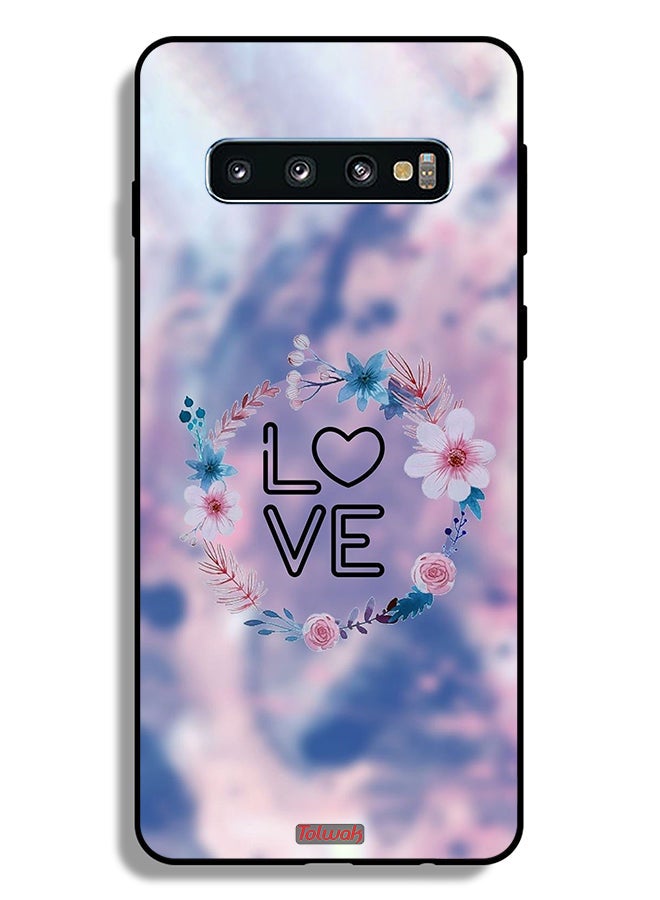 Tolwak Samsung Galaxy S10 Protective Case Cover Love In Flowers Ring Art - Image 2