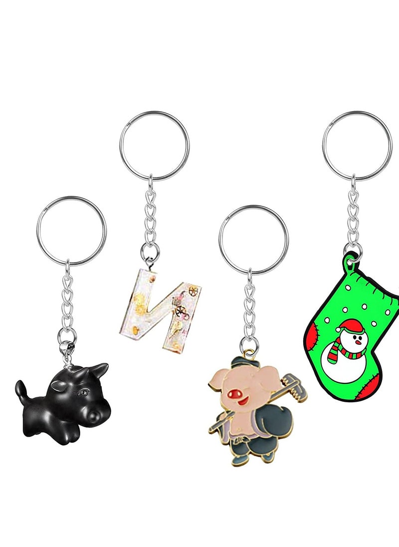 SYOSI - Keychain Ring, Sliver Key Chain Rings Kit, Premium with and Open Jump with Screw Eye Pins for Crafts and Jewelry Making 150PCS - Image 1