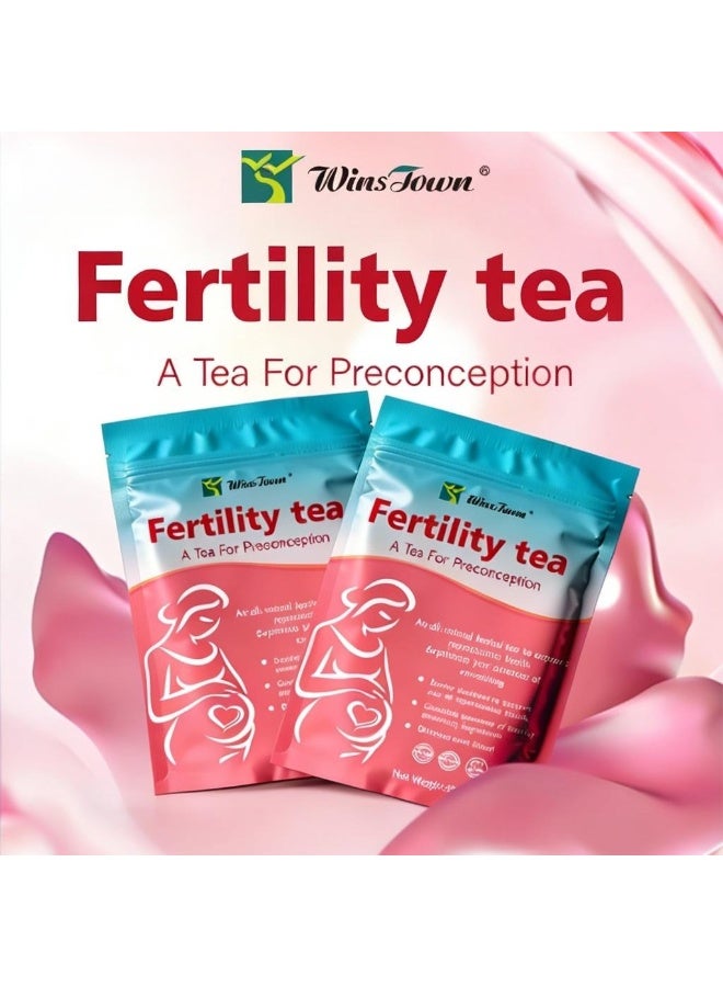 WinsTown Fertility Tea for Preconception, 2 Packs | All-Natural Herbal Blend to Support Reproductive Health & Optimize Chances of Conceiving | Doctor Designed with Mint Flavor, 30 Tea Bags Each (Total 60 Bags) - Image 1