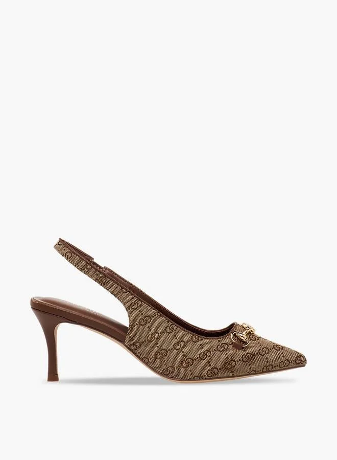 سيليست Women Monogram Print Slingback Shoes