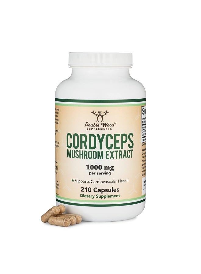 Double Wood Supplements كبسولات كورديسيبس (مستخلص فطر كورديسيبس سينينسيس) 210 كبسولة، إمداد لمدة 3.5 شهر، 1000 مجم (7% من السكريات المتعددة مع ألفا وبيتا جلوكان) دعم عام ودعم الشيخوخة من شركة دبل وود - Image 2