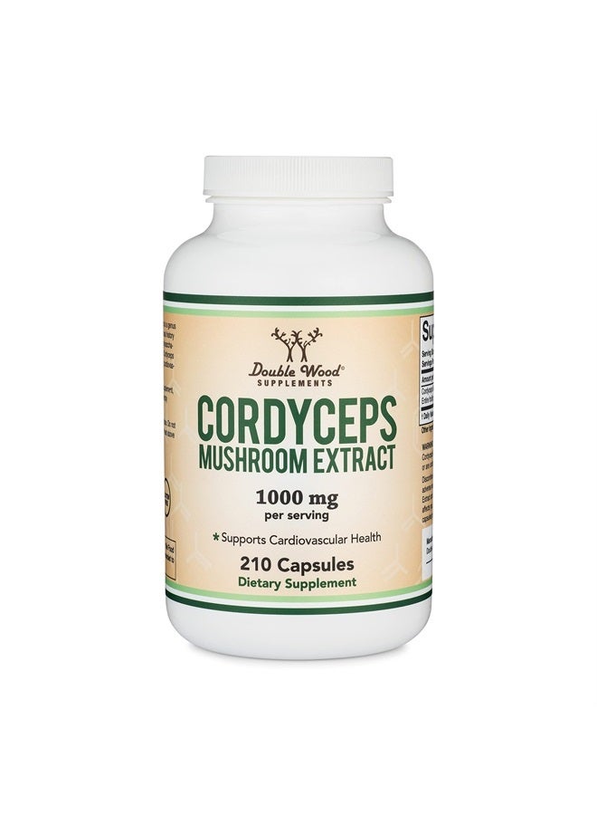 Double Wood Supplements كبسولات كورديسيبس (مستخلص فطر كورديسيبس سينينسيس) 210 كبسولة، إمداد لمدة 3.5 شهر، 1000 مجم (7% من السكريات المتعددة مع ألفا وبيتا جلوكان) دعم عام ودعم الشيخوخة من شركة دبل وود - Image 5