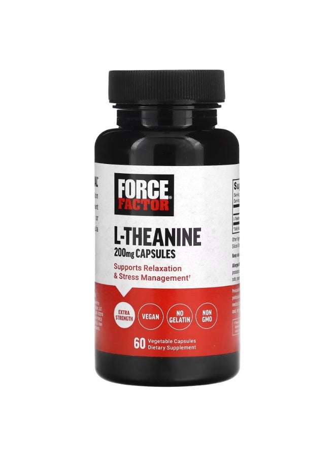 Force Factor L-Theanine, 200 mg, 60 Vegetarian Capsules - Image 1
