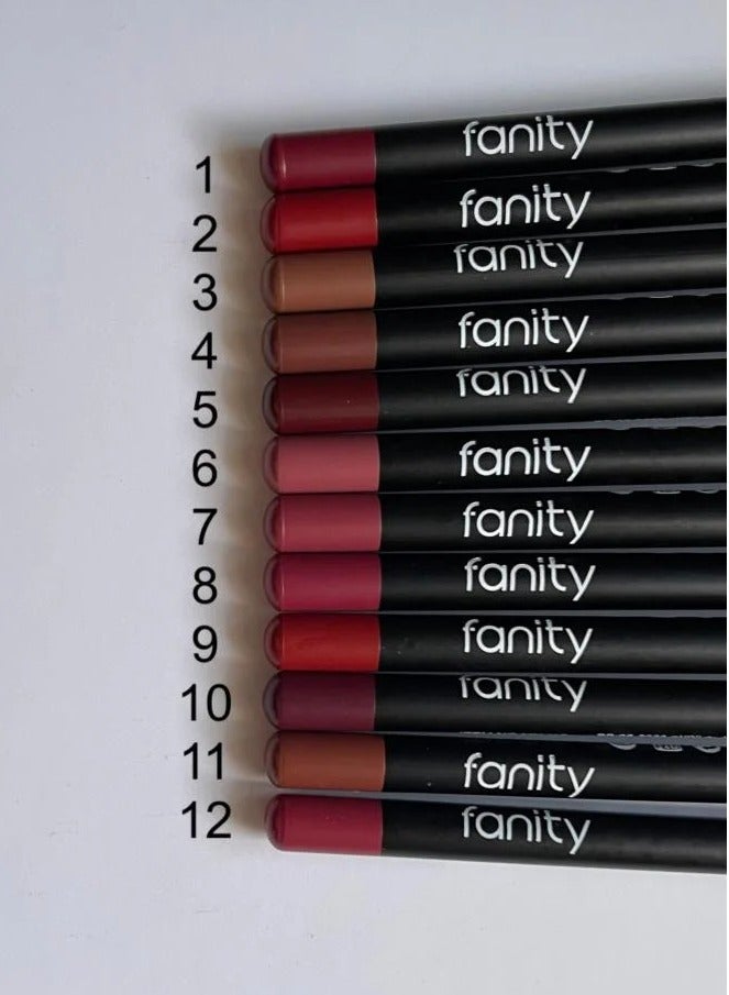 فانيتي مجموعة فانِتي قلم تحديد الشفاه مقاوم للماء – 12 لون - Image 3