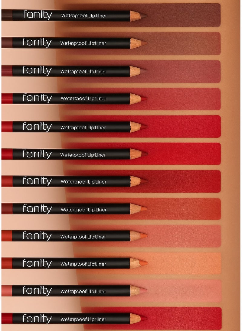 فانيتي مجموعة فانِتي قلم تحديد الشفاه مقاوم للماء – 12 لون - Image 2