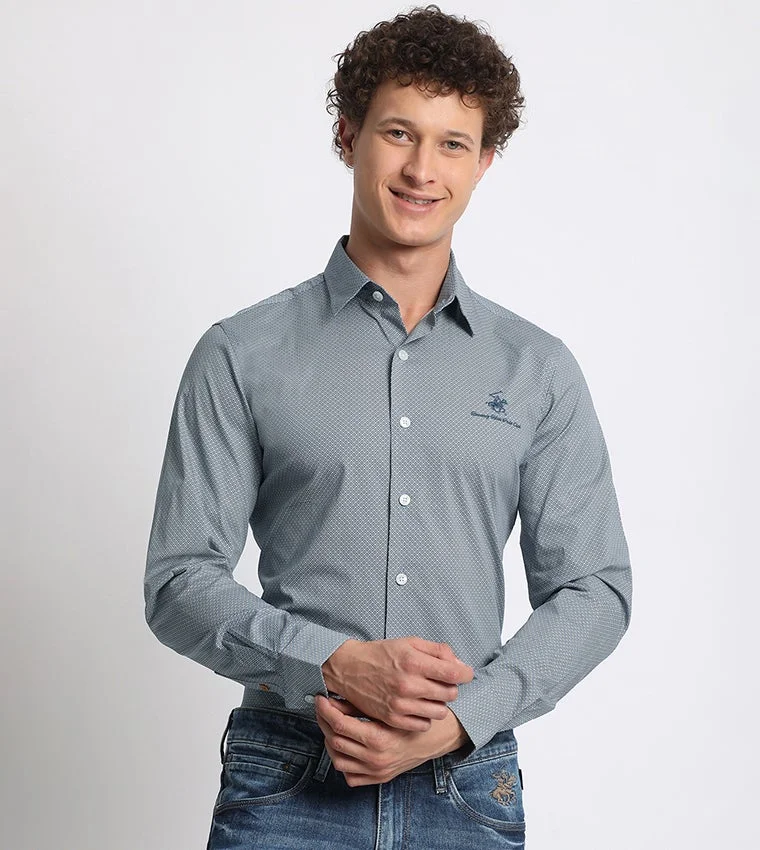 BEVERLY HILLS POLO CLUB Logo Embroidered Long Sleeves Shirt