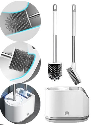 Silicone Toilet Brush and Holder with Bristle Scrubbers Set for Cleaning Bathroom Rust-free & Non-slip Long Handled Toilet Brush - pzsku/Z6ED7D2468E1F5BD39E99Z/45/_/1706097811/f57f1c82-e83f-42f4-95c5-c0bb0c62e234
