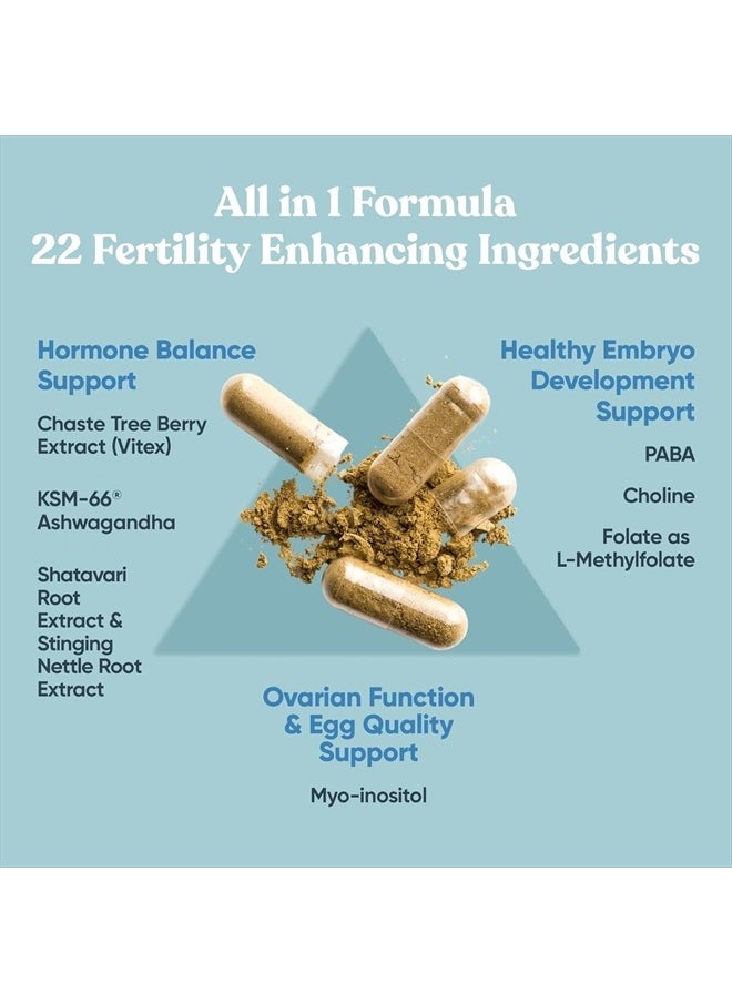 Eu Natural Conception Fertility Supplements for Women – Prenatal Vitamins – Promote Hormone Balance, Cycle Consistency, Aid Ovulation – Myo-Inositol, Folate, Folic Acid, Vitex, More – 120 Veg Soft Capsules  - Image 3