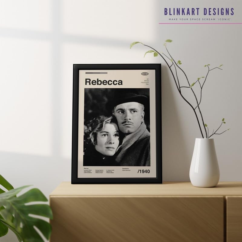 BLINKART BLINKART Aesthetic Rebecca 1940 Movie Photo Frame Album Poster Mid Century Wall Art Print Decor For Home Bedroom Living Room Bedroom Home Office Study Room  - Image 3