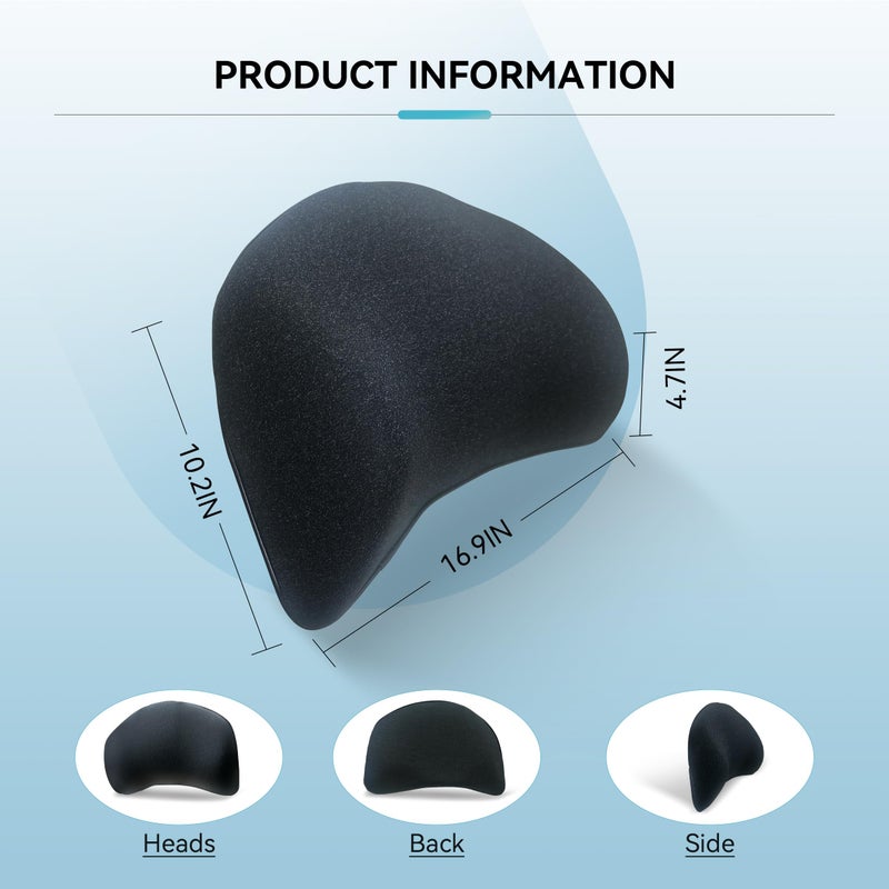 SPRFUFLY Super Snug Lumbar Support Pillow for Car, 100% Memory Foam Lumbar Pillow with Breathable Removable Cover, Ergonomic Design - Back Pillow Lumbar Support Pillow for Car Seat/Back Pain Relief(Black, 1PC) - Image 2