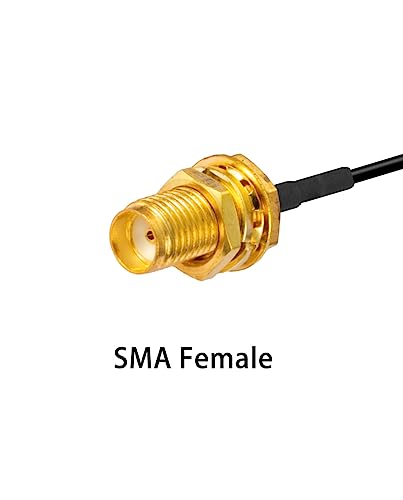 POBADY 2PCS U.F.L1 to SMA Female Low Loss Coaxial Cable 4" /10CM U.F.L1 1.13mm Mini-Coaxial Pigtail Cable for Wireless Routers Mini PCIE Network Cards PCI Wi-Fi WAN Repeater - Image 4