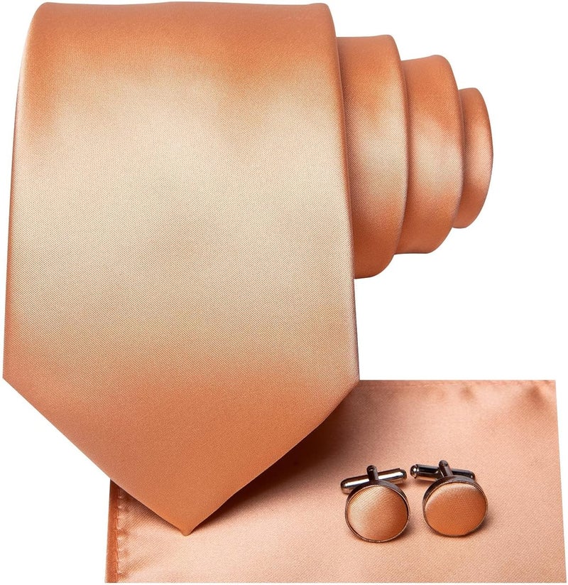 Dubulle Mens Paisley Floral Silk Tie for Men Striped Necktie and Pocket Square Cufflinks Set Wedding Business - Image 1
