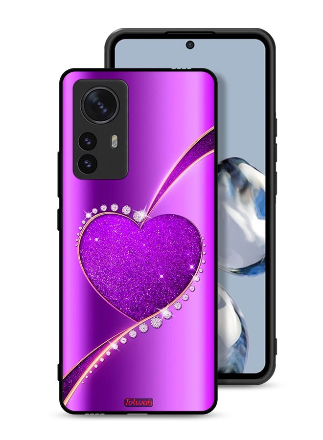 Tolwak Xiaomi 12 Pro Protective Case Cover Glitter Heart - Image 1