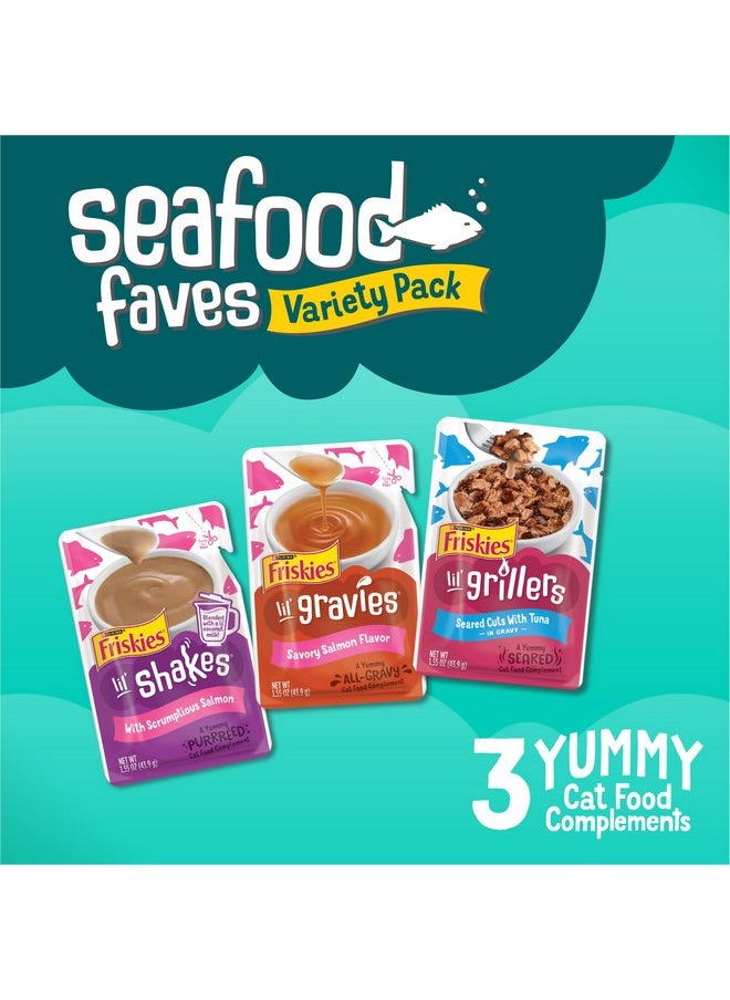 فريسكس طعام القطط الرطب Purina Friskies Seafood Faves مجموعة متنوعة من طعام القطط القابل لللعق مع صلصة - علبة 24 قطعة  - Image 2