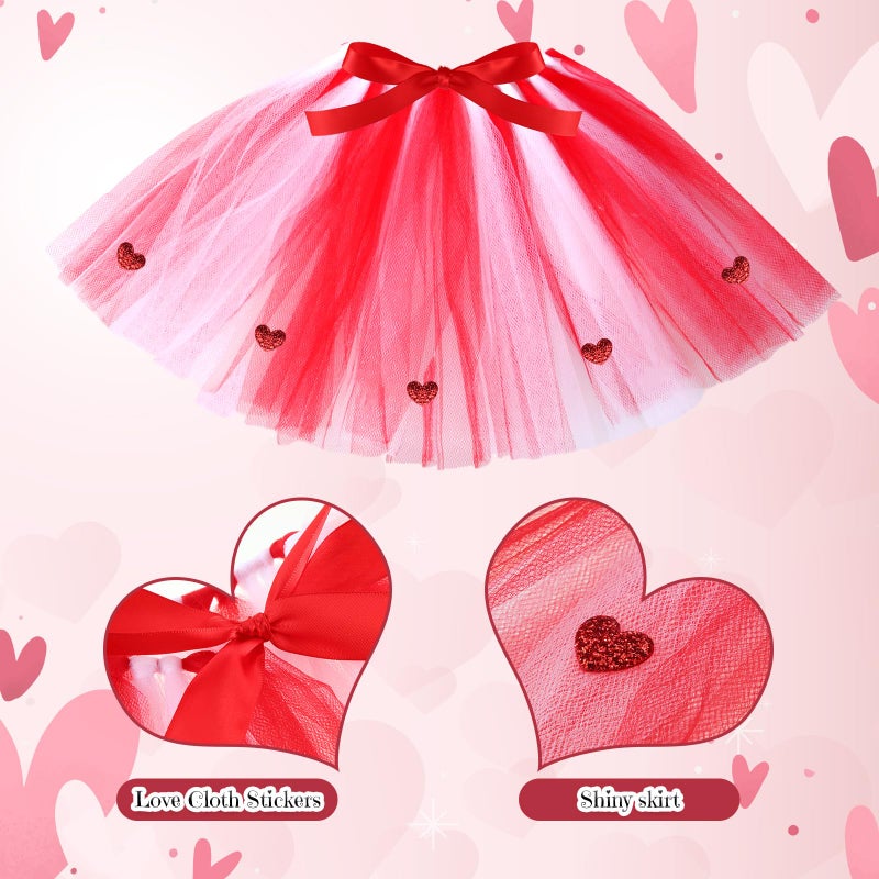 SilTriangle 3 Pieces Valentines Day Dog Costume Set Including Red Love Headband Valentines Dog Tutu Dress Cute Pet Tutu Red Pet Scarf for Medium Animal Holiday Outfit Accessory - Image 3