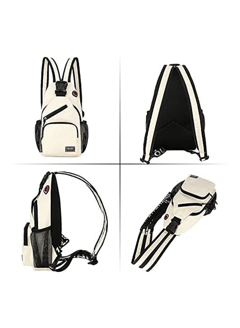 سيوسي حقيبة صدر متعددة الوظائف حقيبة صدر قابلة للتحويل حقيبة بحمالة للرجال والنساء حقيبة ظهر بحمالة مقاومة للماء حقيبة كتف كروس للسفر والمشي لمسافات طويلة وركوب الدراجات أبيض صغير - Image 4