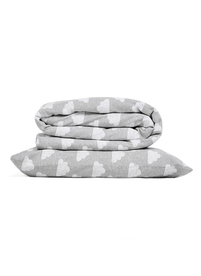 Snuz Pod Reversible Duvet And Pillow Set For Toddler And Kids 100% Cotton Fits Most Cot Size Duvets Suitable From 12 Months And Above, Colour - Cloud Nine, Dimension - Duvet Cover 120X100Cm, Pillowcase 40X60Cm