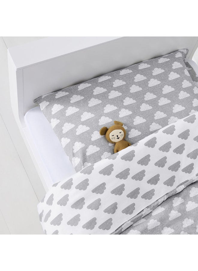 Snuz - Pod Reversible Duvet And Pillow Set For Toddler And Kids 100% Cotton Fits Most Cot Size Duvets Suitable From 12 Months And Above, Colour - Cloud Nine, Dimension - Duvet Cover 120X100Cm, Pillowcase 40X60Cm - Image 1