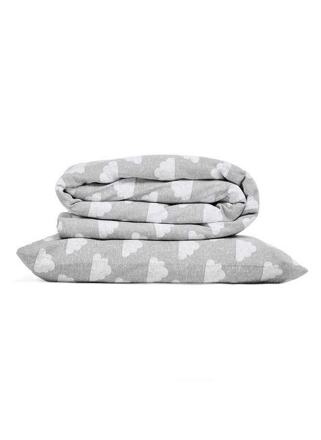 Snuz - Pod Reversible Duvet And Pillow Set For Toddler And Kids 100% Cotton Fits Most Cot Size Duvets Suitable From 12 Months And Above, Colour - Cloud Nine, Dimension - Duvet Cover 120X100Cm, Pillowcase 40X60Cm - Image 1