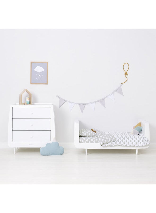 Snuz - Pod Reversible Duvet And Pillow Set For Toddler And Kids 100% Cotton Fits Most Cot Size Duvets Suitable From 12 Months And Above, Colour - Cloud Nine, Dimension - Duvet Cover 120X100Cm, Pillowcase 40X60Cm - Image 1