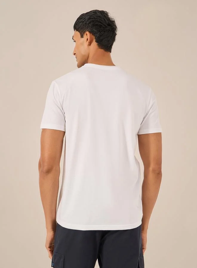 Styli Raw Edge Crew Neck Regular Fit T-Shirt