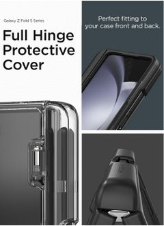VRS Design Simpli Fit Samsung Galaxy Z Fold 5 Case Cover with S-Pen Compartment in Hinge Protection and Front Screen Protector - Matte Black  - Image 5