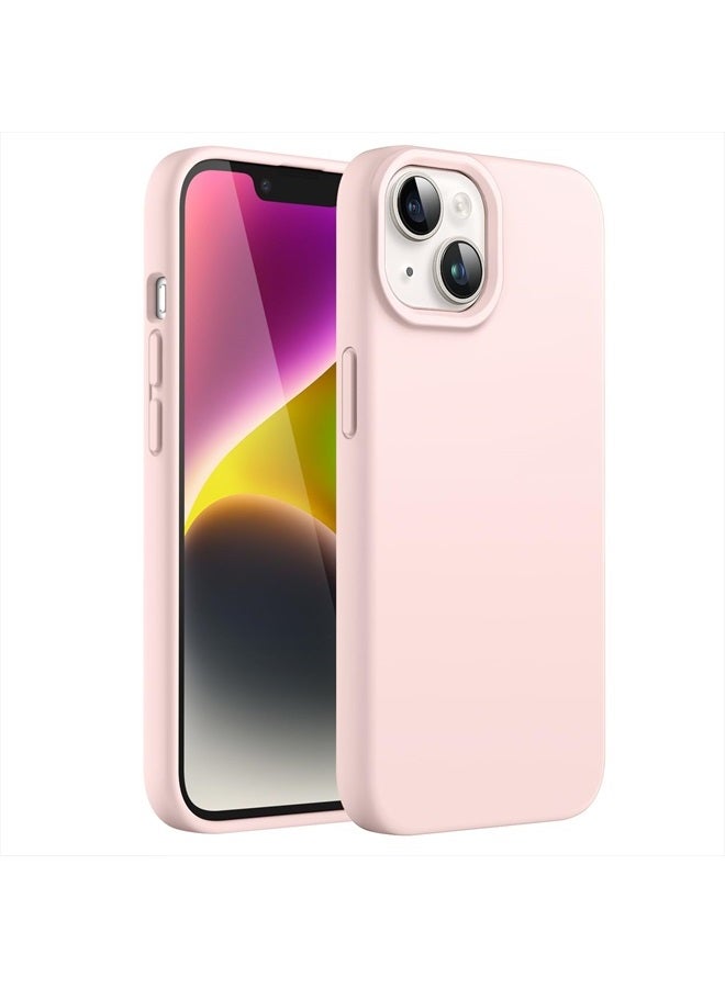 Jetech Silicone Case for iPhone 14 6.1-Inch, Silky-Soft Touch Full-Body Protective Phone Case, Shockproof Cover with Microfiber Lining (Pink) - Image 1