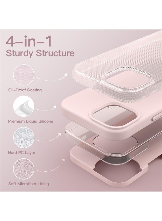 Jetech Silicone Case for iPhone 14 6.1-Inch, Silky-Soft Touch Full-Body Protective Phone Case, Shockproof Cover with Microfiber Lining (Pink) - Image 3