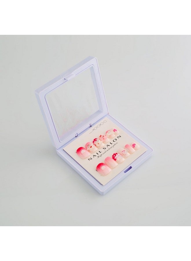 CherryBox Beautiful and Cute 3D Cartoon Nails Set of 12 pieces for Girls and Women - Image 3