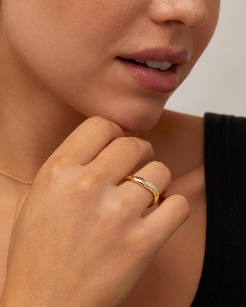 PAVOI 14K Yellow Gold Plated Wavy Stackable Ring for Women | Twisted Wave Band | Delicate Eternity Rings | Size 6 - Image 2