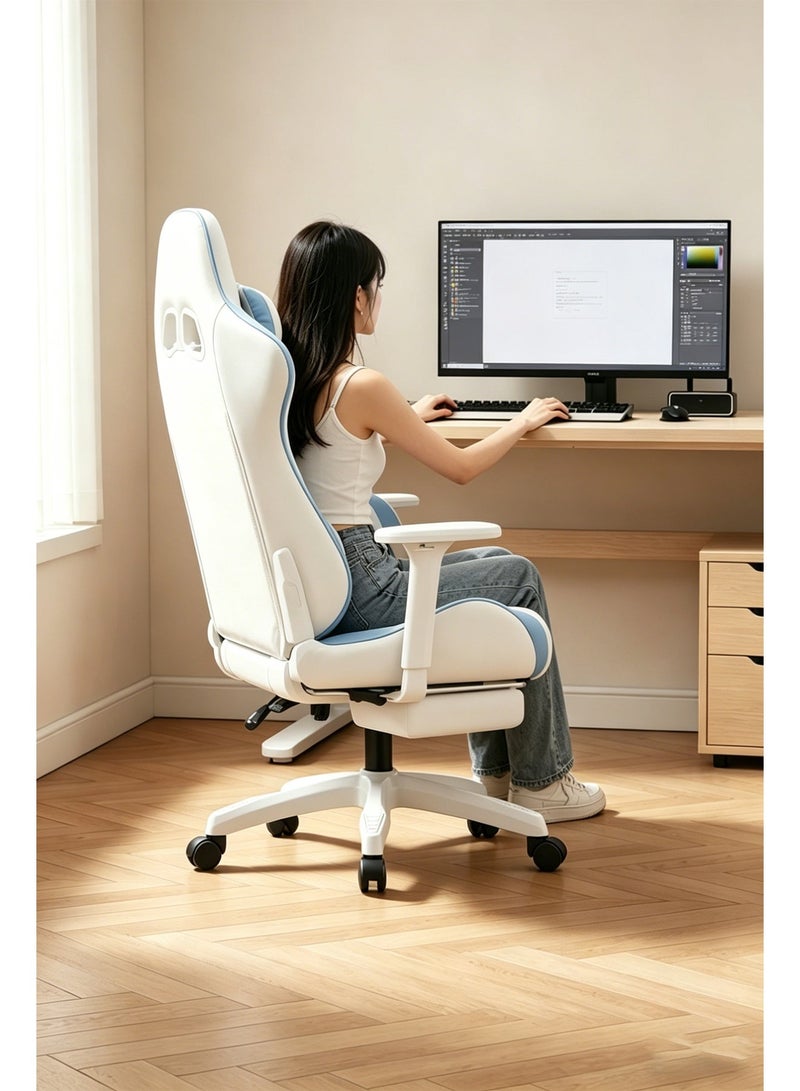 Ergonomic Gaming Chair, High Back Adjustable Office Computer Chair with Lumbar Support, Premium PU Leather Swivel Racing Desk Chair for Gaming Working Home Office - Image 3