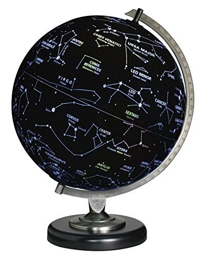 Replogle DayNight Illuminated TwoWay Map 12 Diameter Globe USA CartographySturdy Metal Base and Blue Ocean Globe BallProvoke the imagination in new ways The Day globe shows the striking colors of a blue ocean political map when not lit Turn the light on and witness the incredible change to the sky at night The Night globe names and shows 88 constellations and more than 35 of the brightest stars This unique globe is great as night light and it features a black base and pewter plated diecast semimeridian - Image 5