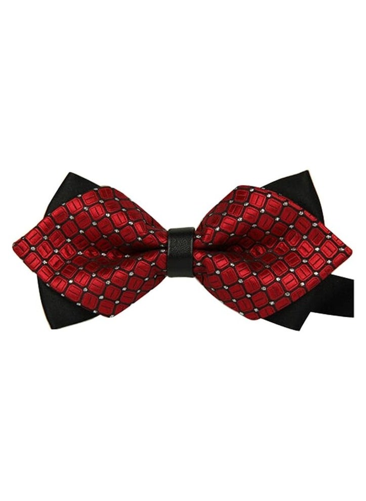 Pre-Tied Bow Tie Satin Solid Bowtie Adjustable Tuxedo Bowties for Men and Boys