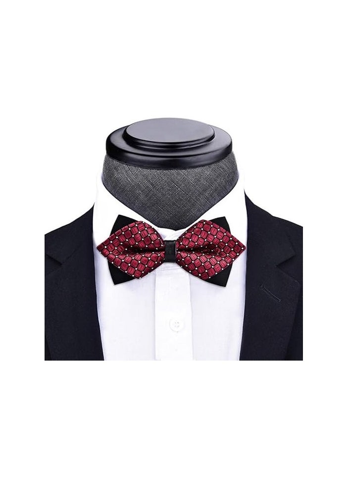 Pre-Tied Bow Tie Satin Solid Bowtie Adjustable Tuxedo Bowties for Men and Boys
