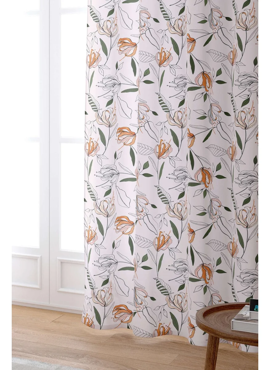 Cango Home Green and White Digital Printed Background Curtain - CGH017-PR