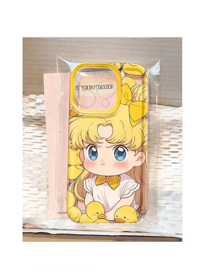 NIBEMINENT Cartoon Beauty Protective TPU Case Cover For iPhone 15 Pro, Clear