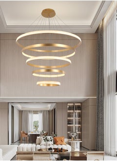 Villa Entrance Foyer Luxury Big 5 Ring Chandelier Light,Grand Dia 120cm Gold Modern High Ceiling Chandelier Living Room,Adjustable Color Temperature Acrylic Chandelier Lamp - pzsku/Z6ED875AA5AC0F76EE4A8Z/45/_/1704719482/306f38c6-380f-4cae-8553-6a87dce52d43