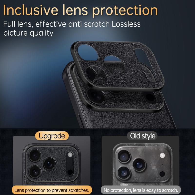 SULADA For Iphone Air Shockproof Tpu Hybrid Handmade Leather Phone Case(Red) - Image 4