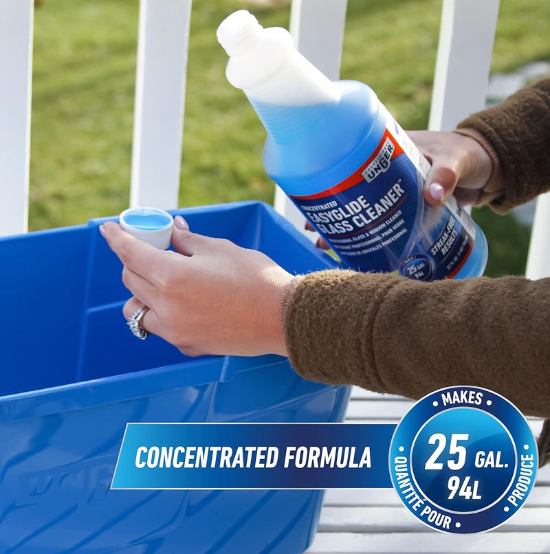 Unger Professional Streak-Free EasyGlide Glass Cleaner Concentrate, 32 oz – Ammonia-Free, Makes 25 Gallons of Solution, Safe for Tinted Windows, LOW-E Glass, Windshields & Mirrors - Image 3