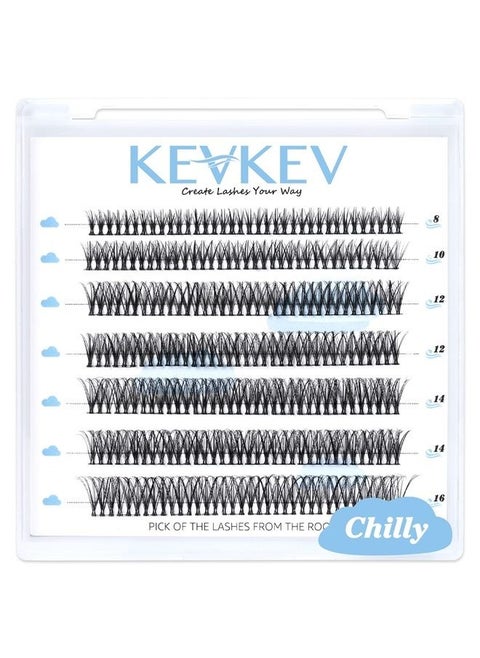 Lash Clusters 84 Pcs Cluster Lashes Eyelash Clusters DIY Cluster Eyelash Extensions Individual Lashes Soft and Comfortable (Chilly,C-8-16mix)