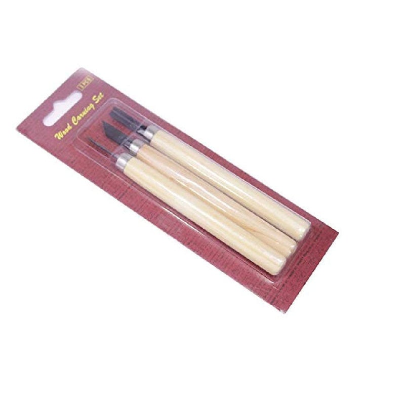 53ARTS 3 pcs Professional Wood Carving Chisel Knife Hand Tool Set for Basic Detailed Carving Woodworkers Gouges