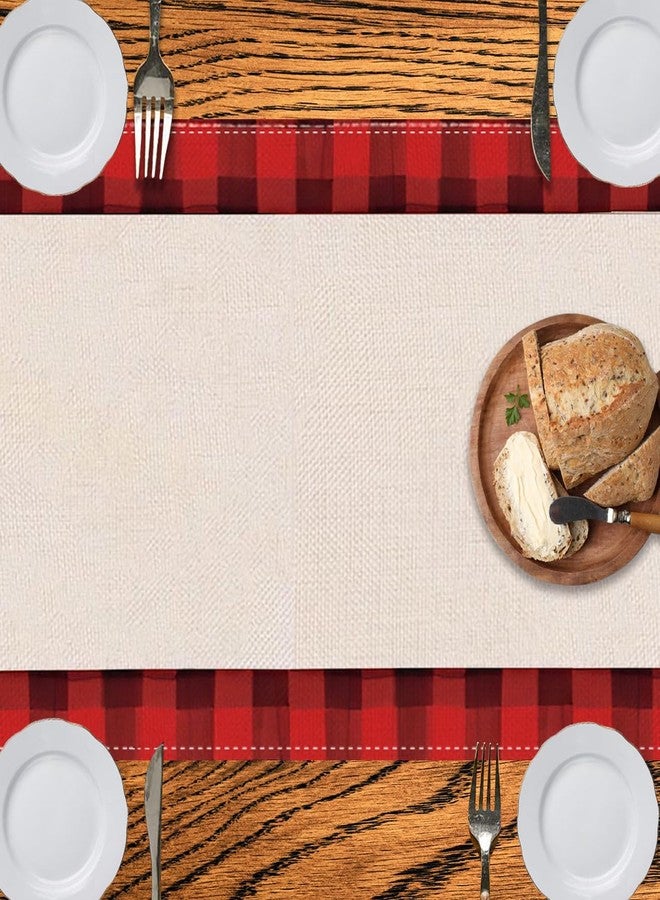 LTLYH Watercolor Red and Black Buffalo Plaid Christmas Trees Merry Xmas Table Runner 13x72 inch, Seasonal Winter Holiday Kitchen Dining Table Decoration for Indoor Outdoor Home Party Decor - Image 3
