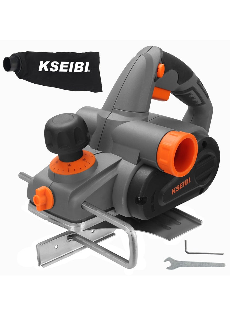 KSEIBI Electric Planer 710W, V-groove in Aluminum Base,16500 Rpm, Dual-Handle Design, for Planing Surfaces, Chamfering, Doors & Woodworking. Smooth Finish Carpentry Tool, High Power Planer Electric Planer.  - Image 1