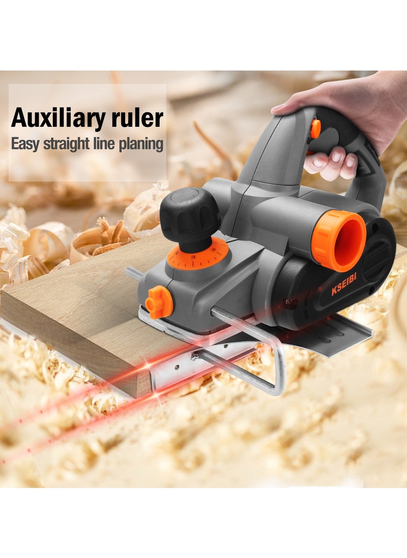 KSEIBI Electric Planer 710W, V-groove in Aluminum Base,16500 Rpm, Dual-Handle Design, for Planing Surfaces, Chamfering, Doors & Woodworking. Smooth Finish Carpentry Tool, High Power Planer Electric Planer.  - Image 2