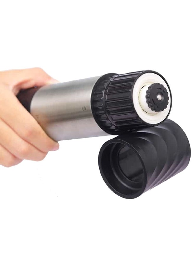 Elemental Kitchen Dual-Head Ceramic Mechanism Stainless Steel Salt and Pepper Grinder Black and Silver 20.6 x 5.5 x 5.5 cm 79292002 - Image 3