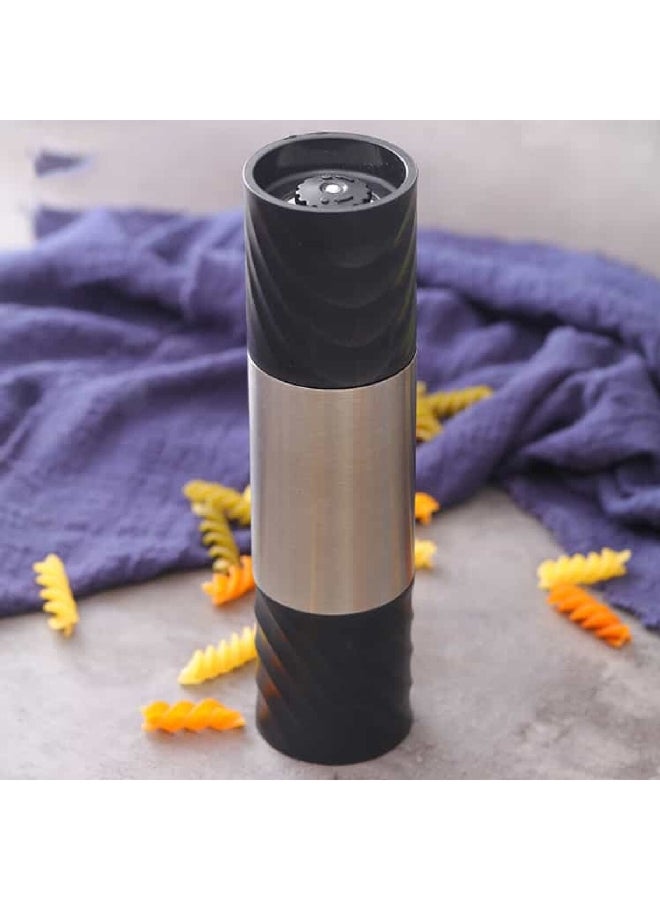 Elemental Kitchen Dual-Head Ceramic Mechanism Stainless Steel Salt and Pepper Grinder Black and Silver 20.6 x 5.5 x 5.5 cm 79292002 - Image 4