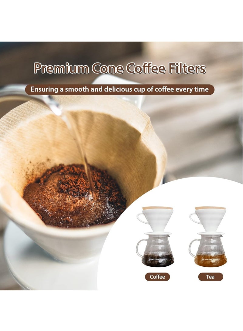 CIMIA 100PCS Coffee Filter Paper V60 Size 02,Disposable Filters for Pour Over and Drip Coffee Maker,with Rotary BoxBox  - Image 4