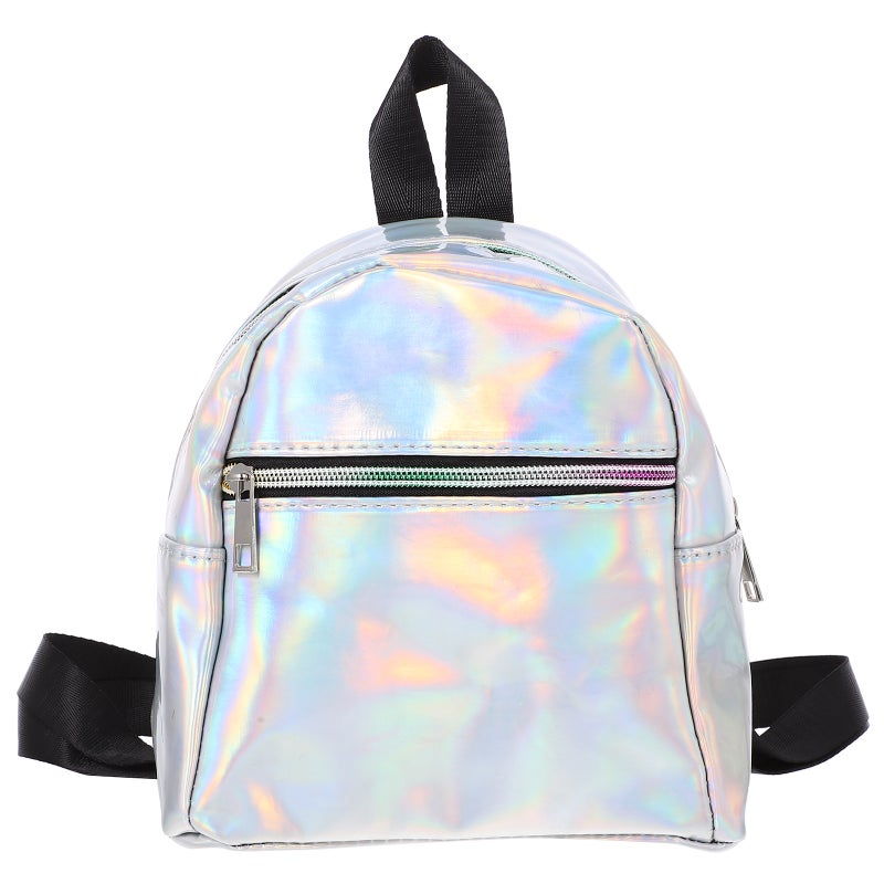 Womens Shoulder Bag Korean Version Pearl Pattern Glossy Shoulder Bag Simple Personality Wild Girl Small Backpack (White) - Image 1