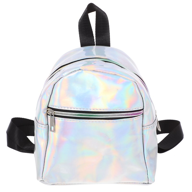 Womens Shoulder Bag Korean Version Pearl Pattern Glossy Shoulder Bag Simple Personality Wild Girl Small Backpack (White) - Image 5